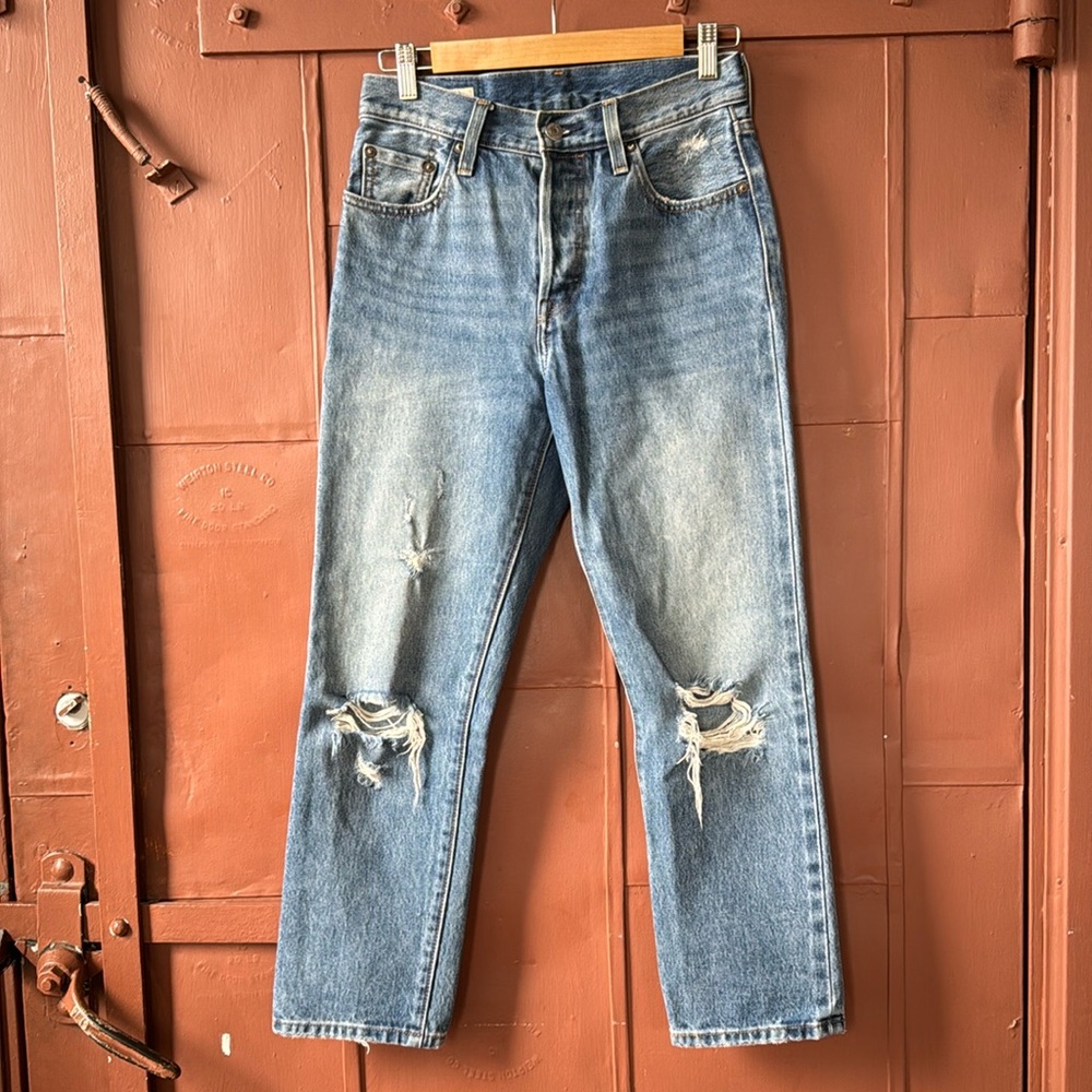 Levi’s 501 distressed jeans